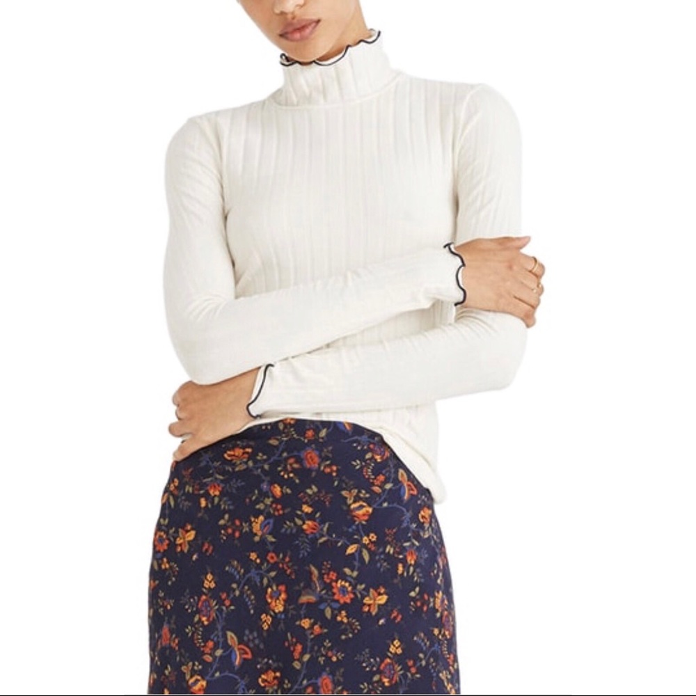 Madewell Ribbed Turtleneck in Antique Cream